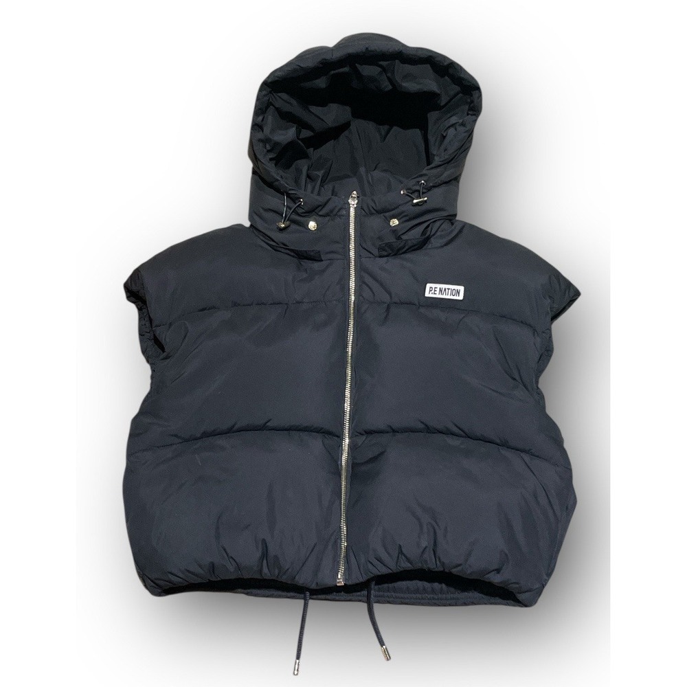 P.E NATION Best Play Vest in Black Full Zip Size Small Puffer Women - Picture 3 of 8